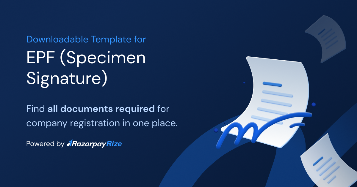 Specimen signature (EPF) for One Person Company Registration